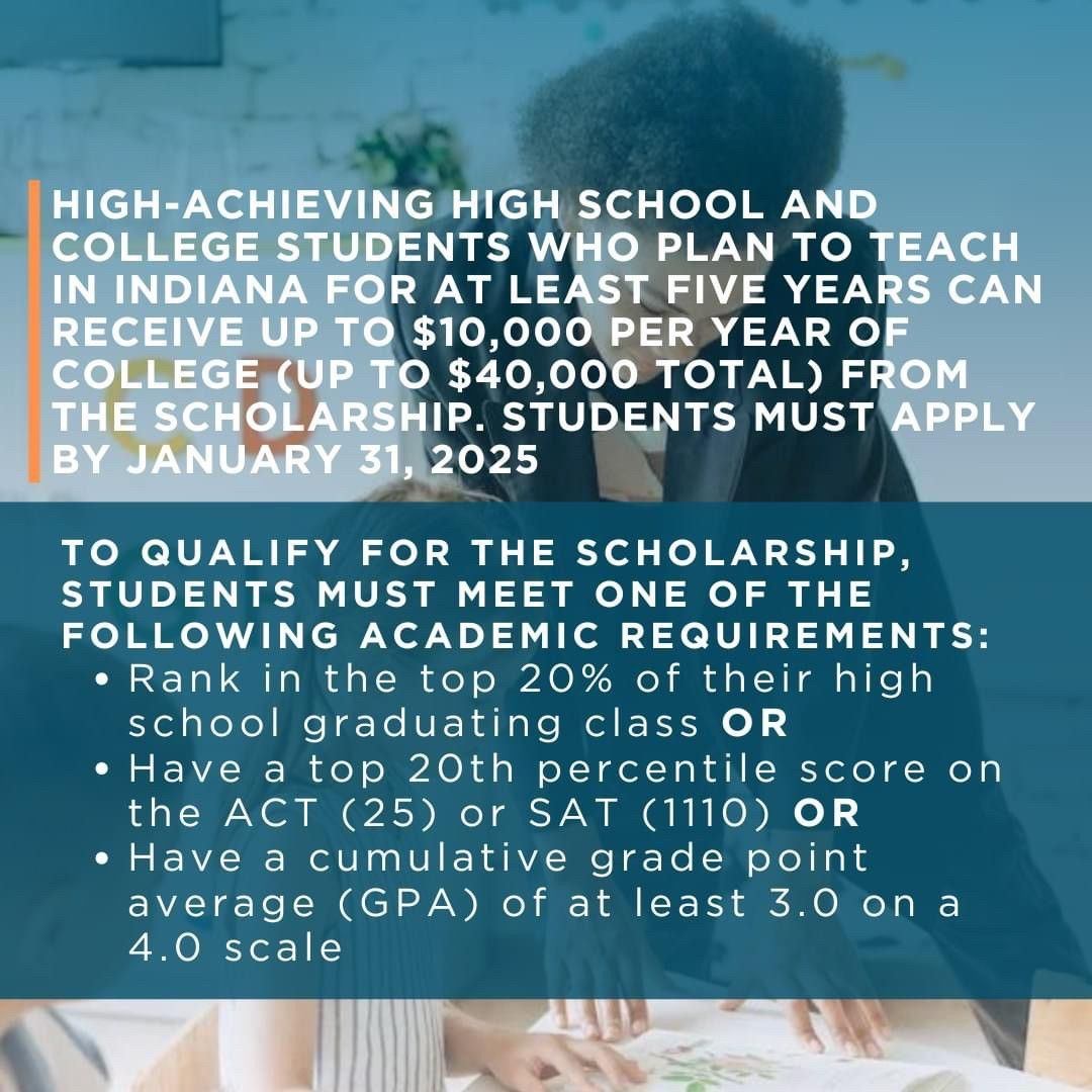 Indiana Teaching Scholarship info sheet