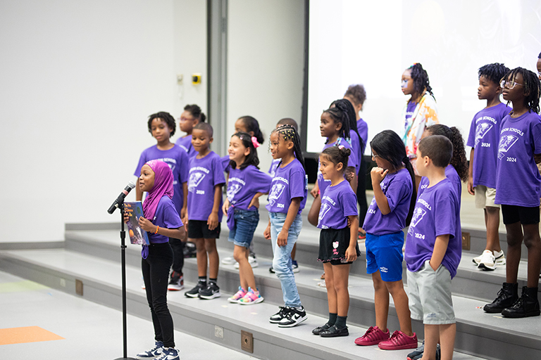 Freedom School students at a presentation