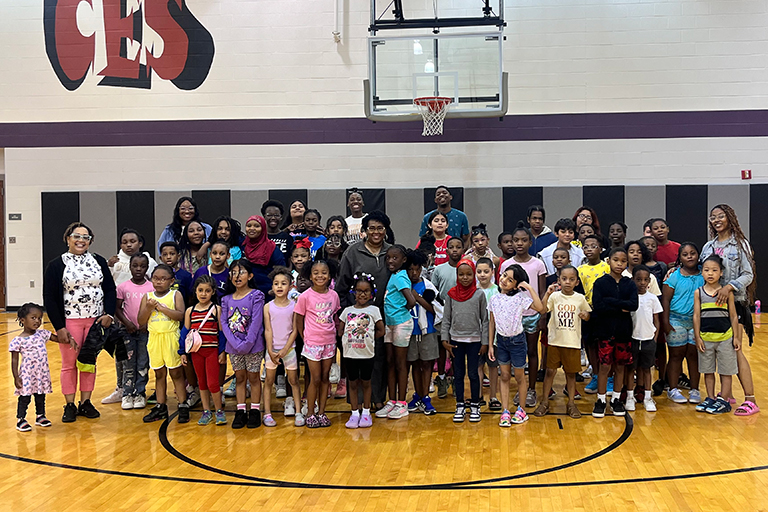 Freedom School staff and mentors with their students