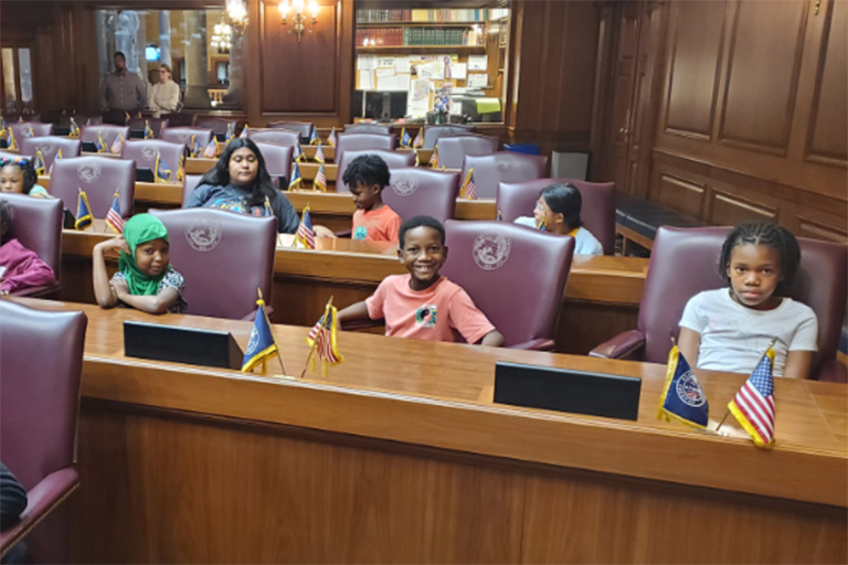 Freedom School students at the Statehouse